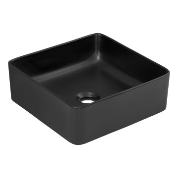 COMAD UM-6276 SLIM 40 BLACK DP - Namizni umivalnik SLIM 37x37 cm keramika/mat črna