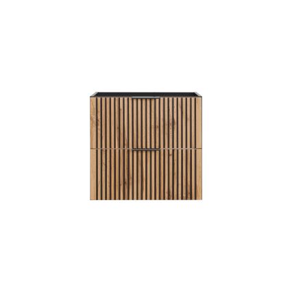 COMAD XILO BLACK WOTAN 82-60-D-2S - Kopalniška omarica pod umivalnik XILO 57x60,2 cm črna/hrast Wotan