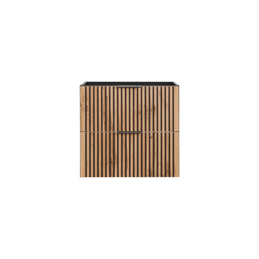 COMAD XILO BLACK WOTAN 82-60-D-2S - Kopalniška omarica pod umivalnik XILO 57x60,2 cm črna/hrast Wotan