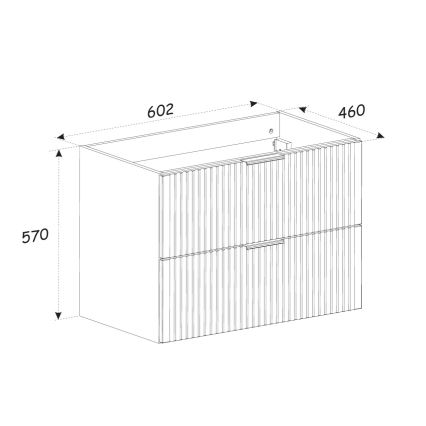 COMAD XILO BLACK WOTAN 82-60-D-2S - Kopalniška omarica pod umivalnik XILO 57x60,2 cm črna/hrast Wotan