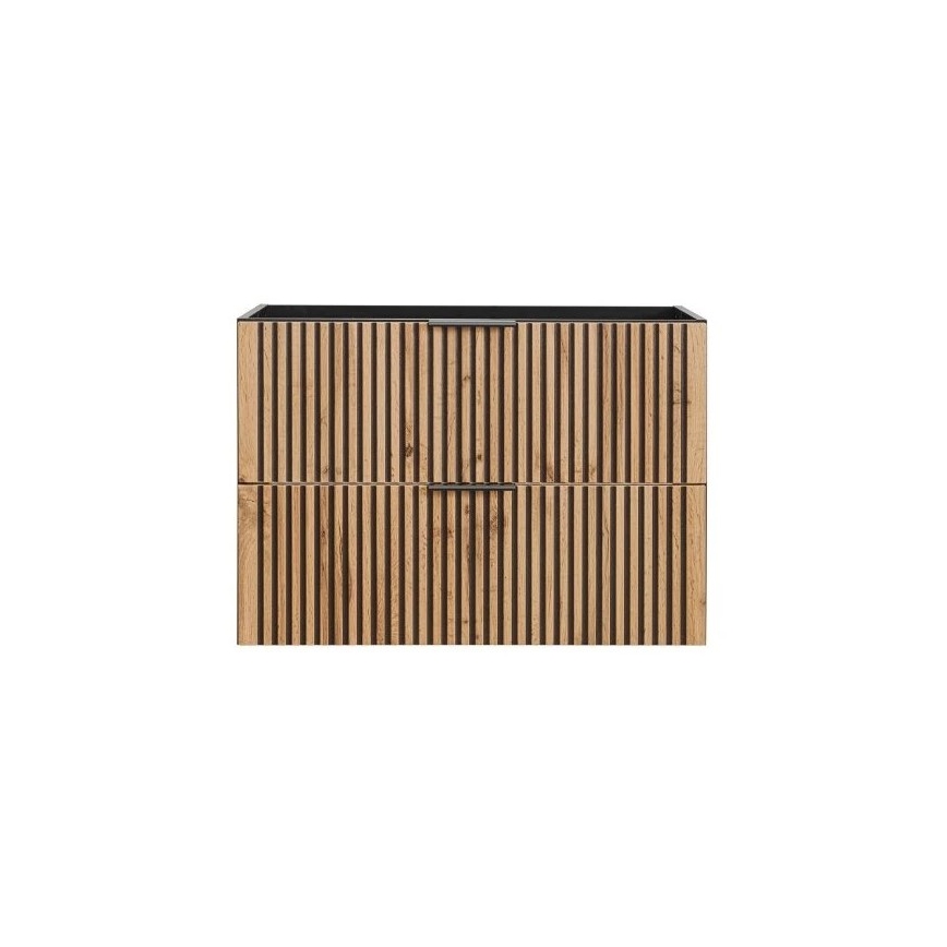 COMAD XILO BLACK WOTAN 82-80-D-2S - Kopalniška omarica pod umivalnik XILO 57x80,2 cm črna/hrast wotan