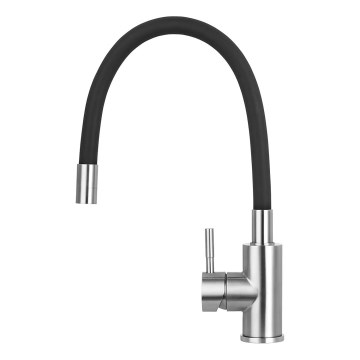 Concept BDC7138 - Kuhinjska armatura s prilagodljivim izlivom, sijajni krom/črna
