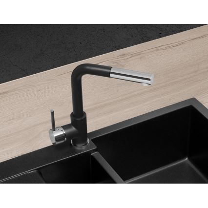 Concept BDG4527BC - Kuhinjska armatura z izvlečnim tušem, 26,9 cm, granit/črna