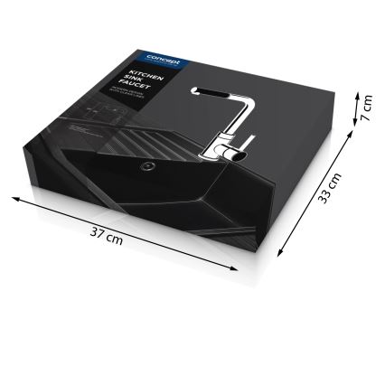 Concept BDG4527BC - Kuhinjska armatura z izvlečnim tušem, 26,9 cm, granit/črna