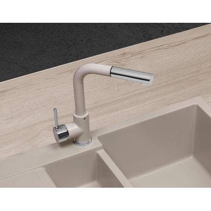 Concept BDG4527BE - Kuhinjska pipa z izvlečno prho 26,9 cm granit/bež