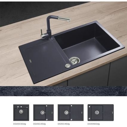 Concept BDG4527DG - Kuhinjska armatura z izvlečno prho 26,9 cm granit/temno siva