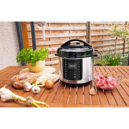 Concept CK8001 - Večfunkcijski električni pritiskovni lonec 5,6 l 1000W/230V Wi-Fi iz nerjavečega jekla