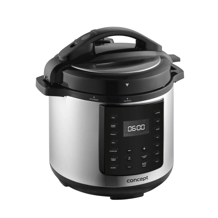 Concept CK8001 - Večfunkcijski električni pritiskovni lonec 5,6 l 1000W/230V Wi-Fi iz nerjavečega jekla