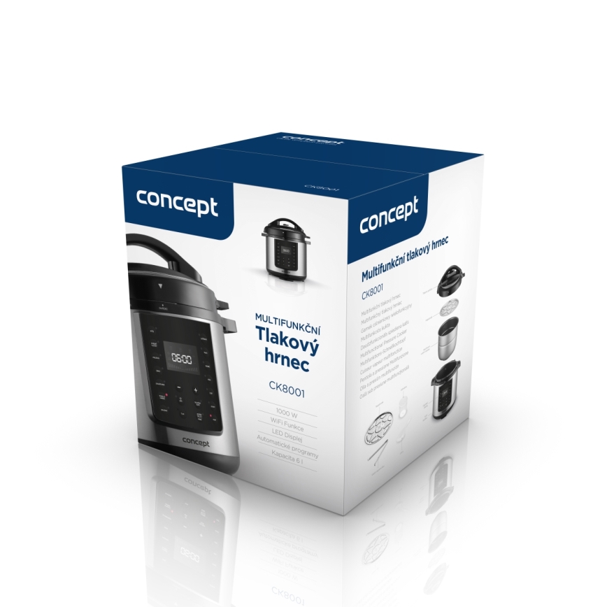 Concept CK8001 - Večfunkcijski električni pritiskovni lonec 5,6 l 1000W/230V Wi-Fi iz nerjavečega jekla