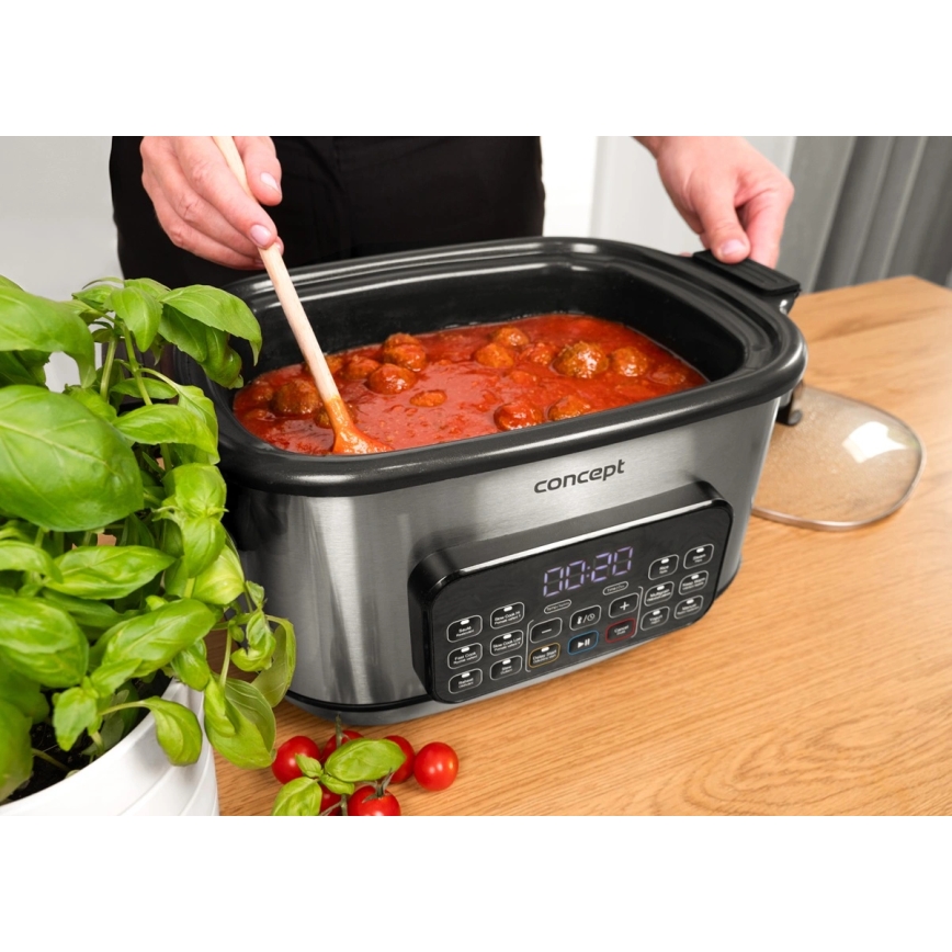 Concept CK9000 - Večfunkcijski električni lonec 6 l 10v1 1250W/230V nerjaveče jeklo