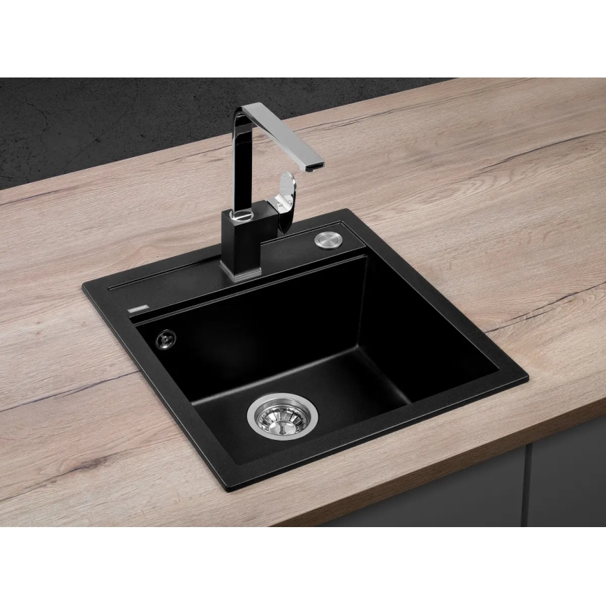 Concept DG00C50BC - Pomivalno korito CUBIS 49x51 cm granit/črna