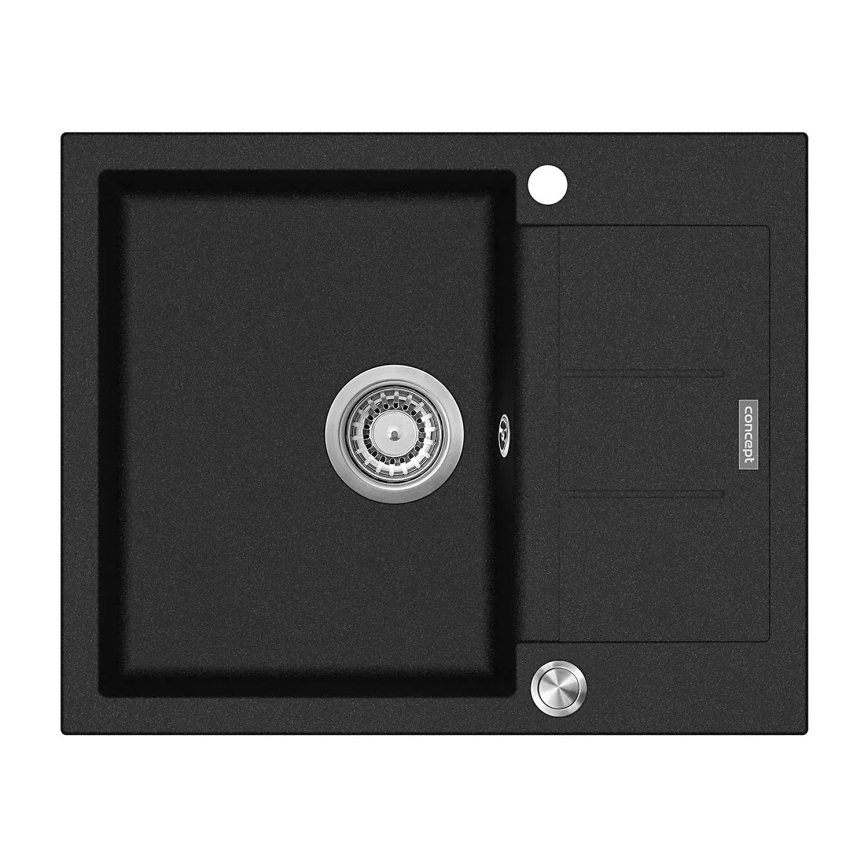 Concept DG05C45BC - Pomivalno korito CUBIS 50x62 cm iz granita/črna