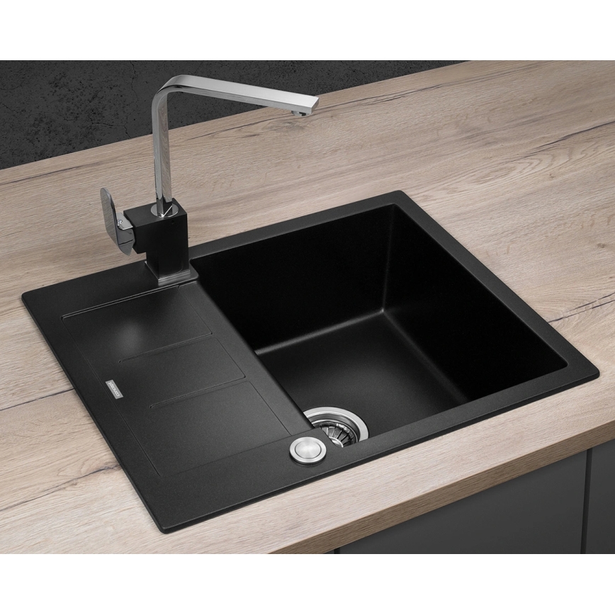 Concept DG05C45BC - Pomivalno korito CUBIS 50x62 cm iz granita/črna