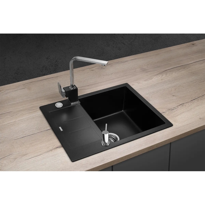 Concept DG05C45BC - Pomivalno korito CUBIS 50x62 cm iz granita/črna