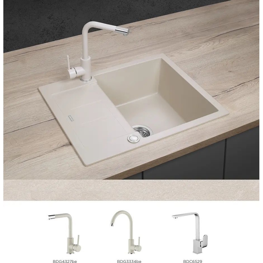 Concept DG05C45BE - Kuhinjsko korito CUBIS 50x62 cm granitno/bež
