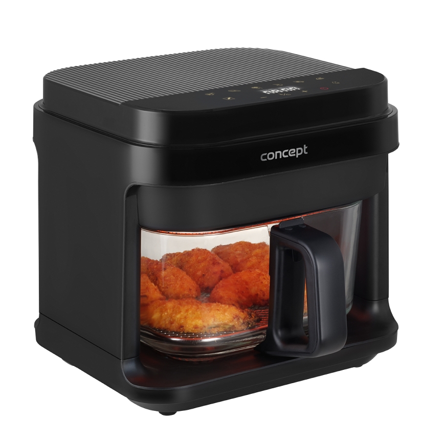 Concept FR5500 - Cvrtnik na vroč zrak GLASS & FAST 5,5 l 1200W/230V črna