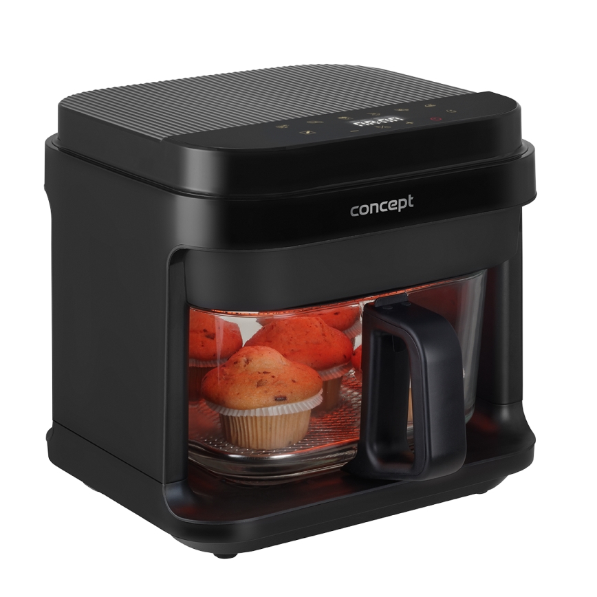 Concept FR5500 - Cvrtnik na vroč zrak GLASS & FAST 5,5 l 1200W/230V črna