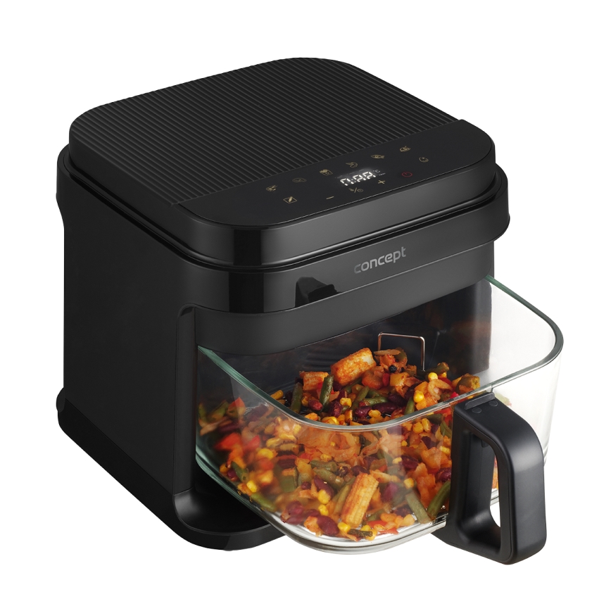 Concept FR5500 - Cvrtnik na vroč zrak GLASS & FAST 5,5 l 1200W/230V črna