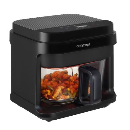 Concept FR5500 - Cvrtnik na vroč zrak GLASS & FAST 5,5 l 1200W/230V črna