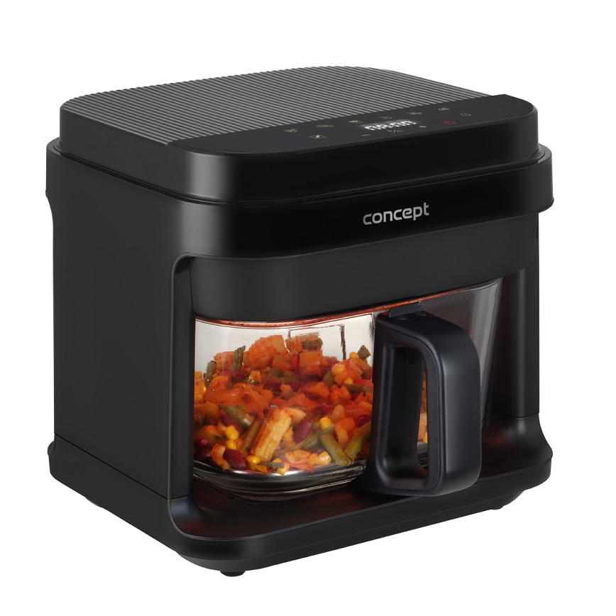 Concept FR5500 - Cvrtnik na vroč zrak GLASS & FAST 5,5 l 1200W/230V črna