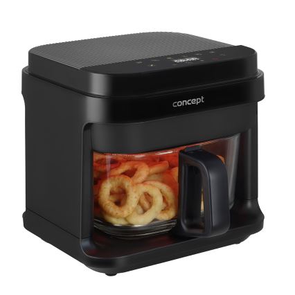 Concept FR5500 - Cvrtnik na vroč zrak GLASS & FAST 5,5 l 1200W/230V črna