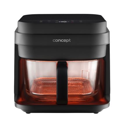 Concept FR5500 - Cvrtnik na vroč zrak GLASS & FAST 5,5 l 1200W/230V črna