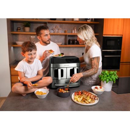 Concept FR9000 - zračna friteza PIZZA TRIO 18,5 l 2700W/230V nerjaveče jeklo/črna