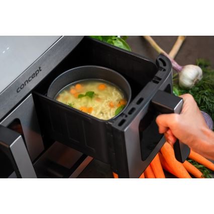 Concept FR9000 - zračna friteza PIZZA TRIO 18,5 l 2700W/230V nerjaveče jeklo/črna