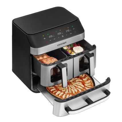 Concept FR9000 - zračna friteza PIZZA TRIO 18,5 l 2700W/230V nerjaveče jeklo/črna