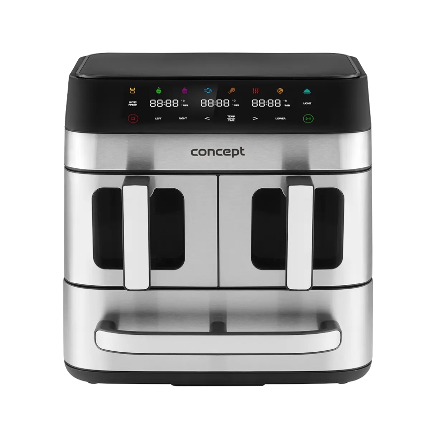 Concept FR9000 - zračna friteza PIZZA TRIO 18,5 l 2700W/230V nerjaveče jeklo/črna