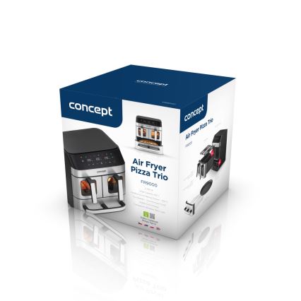Concept FR9000 - zračna friteza PIZZA TRIO 18,5 l 2700W/230V nerjaveče jeklo/črna