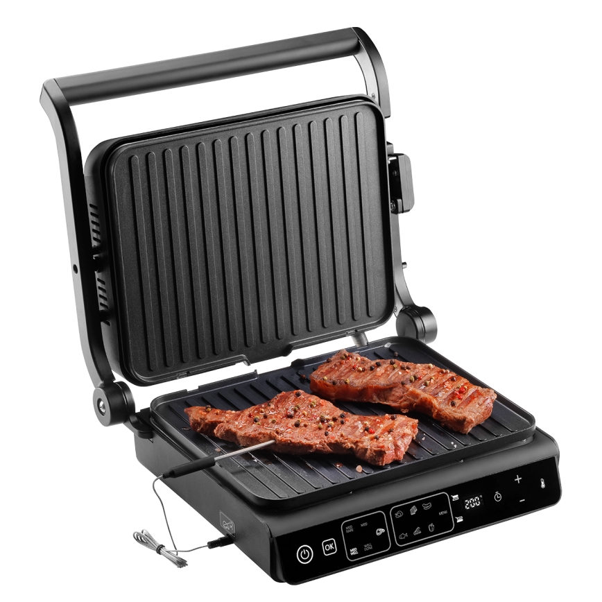 Concept ge3600 - Kontaktni žar s temperaturno sondo STEKLENI 2000W/230V črna