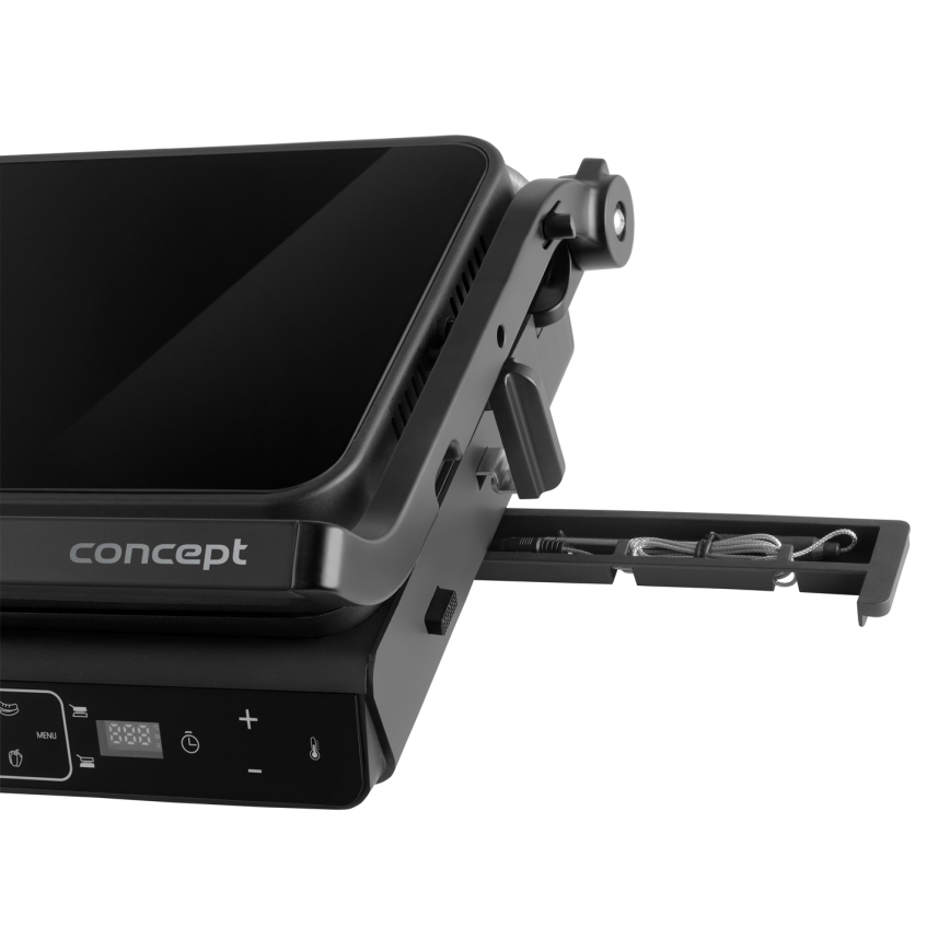 Concept ge3600 - Kontaktni žar s temperaturno sondo STEKLENI 2000W/230V črna