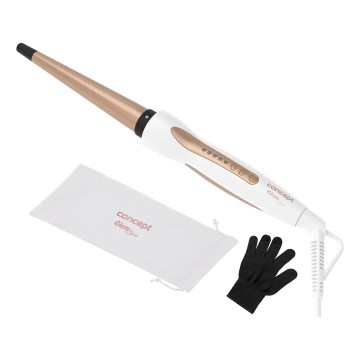 Concept KK2125 - Konusni kodralnik za lase GLAM STYLE 42W/230V bela/rožnato zlata