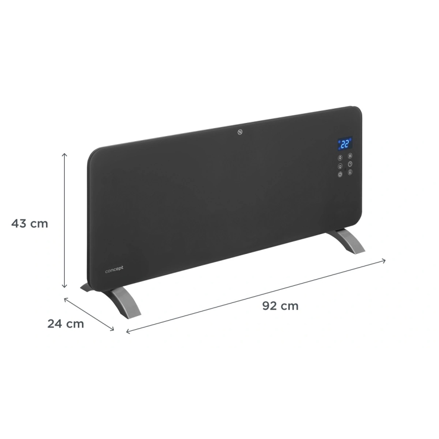 Concept KS4100 - Pametni električni grelec/konvektor 1000/2000 W Wi-Fi IP24 siva