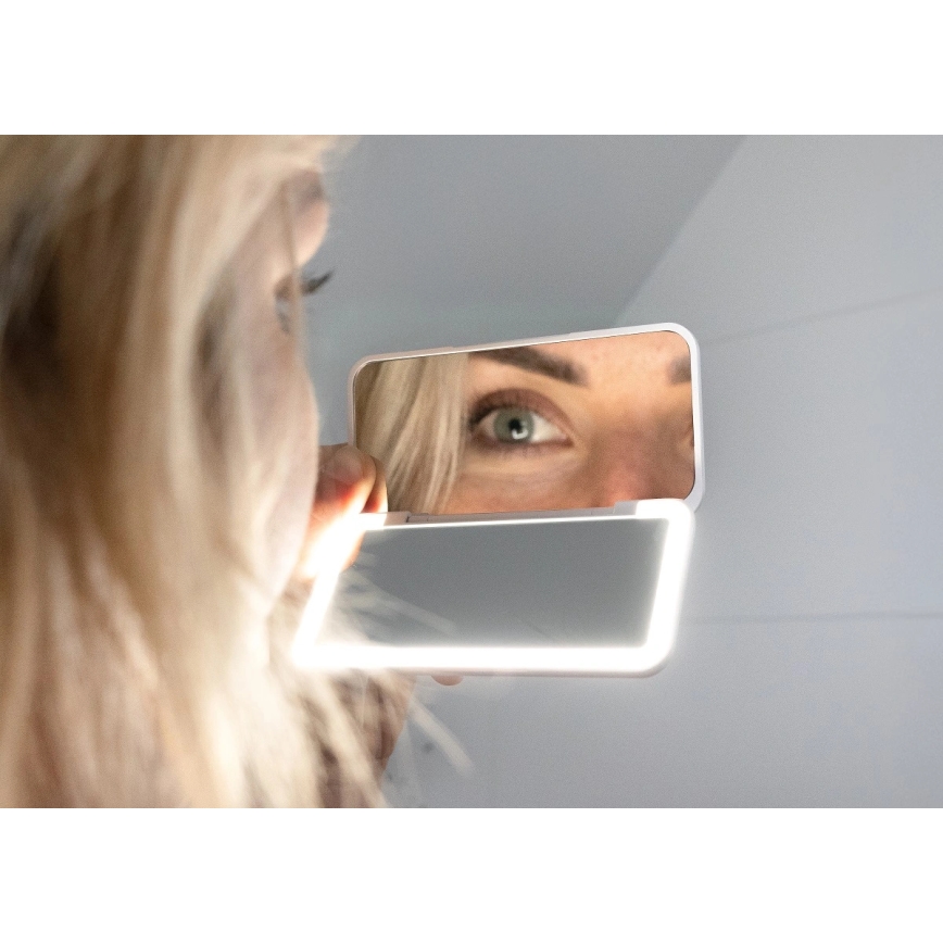Concept KZ2010 - LED žepno kozmetično ogledalo PERFECT SKIN LED/1,5W/5V 4500-5500K 300 mAh belo