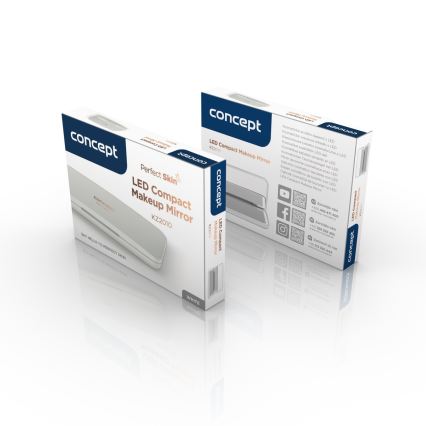 Concept KZ2010 - LED žepno kozmetično ogledalo PERFECT SKIN LED/1,5W/5V 4500-5500K 300 mAh belo