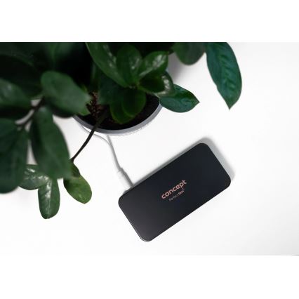 Concept KZ2020 - LED Žepno kozmetično ogledalo PERFECT SKIN LED/1,5W/5V 4500-5500K 300 mAh črno