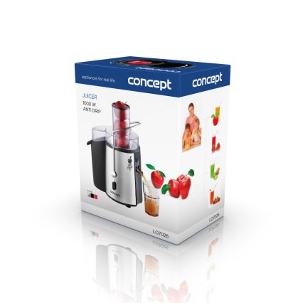 Concept LO7026 - centrifugalni sokovnik 1000 W/230 V, črn/nerjaveče jeklo