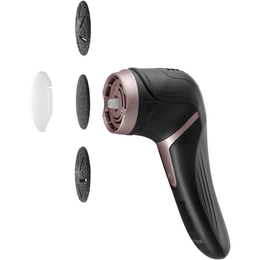Concept PN3020 - Električni pilnik za pete PERFECT SKIN 5V 1200 mAh IPX6 črna/rožnato zlata