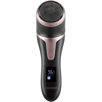 Concept PN3020 - Električni pilnik za pete PERFECT SKIN 5V 1200 mAh IPX6 črna/rožnato zlata