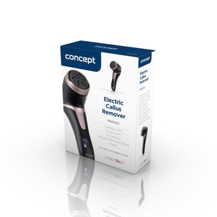 Concept PN3020 - Električni pilnik za pete PERFECT SKIN 5V 1200 mAh IPX6 črna/rožnato zlata