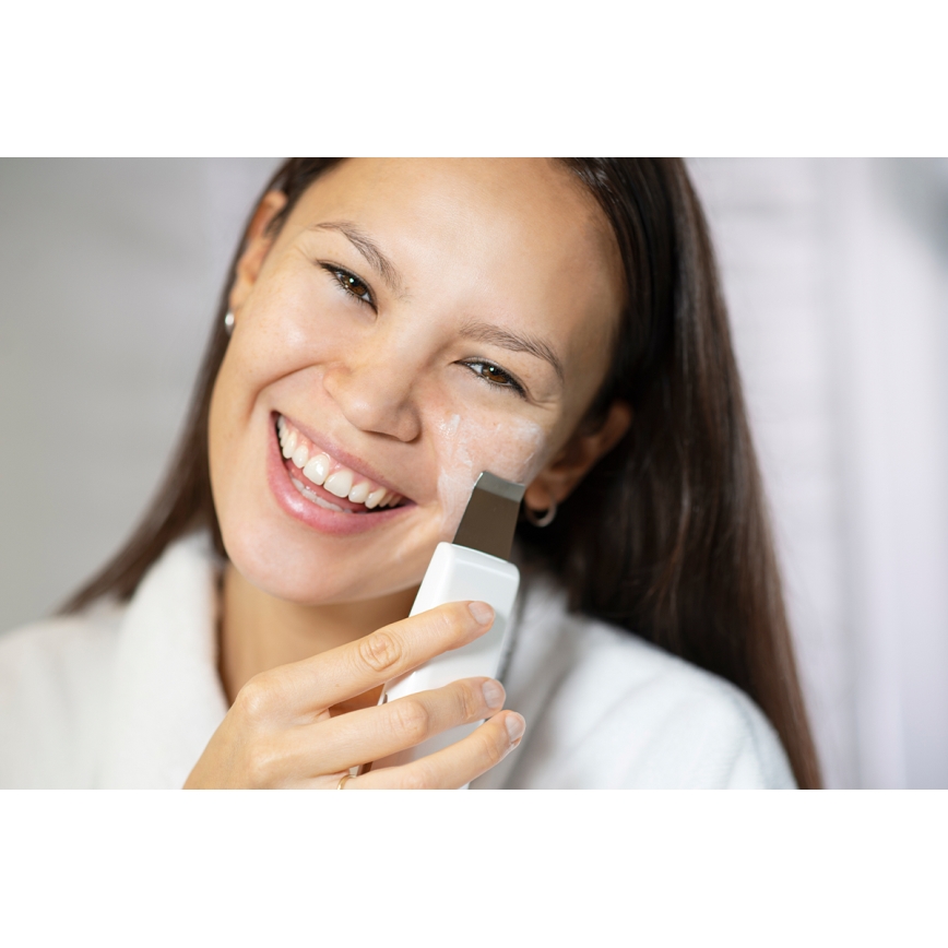 Concept PO2030 - Kozmetična ultrazvočna lopatica PERFECT SKIN 2,5W/5V USB 600 mAh bela