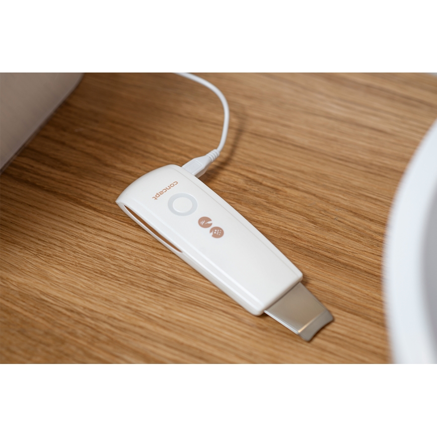 Concept PO2030 - Kozmetična ultrazvočna lopatica PERFECT SKIN 2,5W/5V USB 600 mAh bela