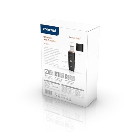 Concept PO2060 - Kozmetična ultrazvočna lopatica PERFECT SKIN 3,5W/5V USB 500 mAh IPX6 črna