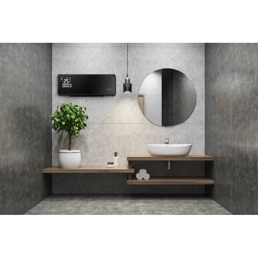 Concept QH4001 - Električni grelec 1000/2000W IP22 črn + daljinsko upravljanje