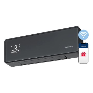 Concept QH4100 - Električni grelec 1000/2000W Wi-Fi IP22 siva + daljinski upravljalnik