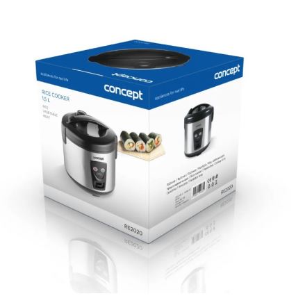 Concept RE2020 - Kuhalnik za riž 2 v 1 650W/230V 1,5 l nerjaveče jeklo/črna
