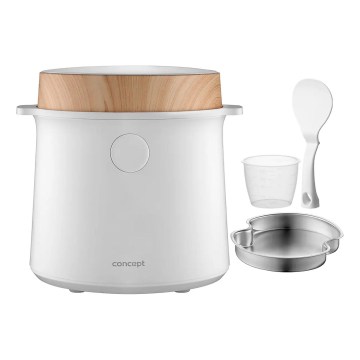 Concept RE3030 - Digitalni kuhalnik za riž 2v1 380W/230V 1,5 l bela/lesni dekor