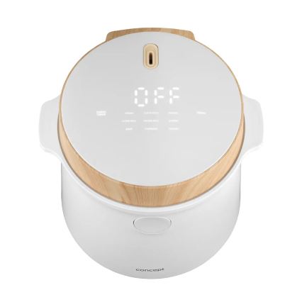 Concept RE3030 - Digitalni kuhalnik za riž 2v1 380W/230V 1,5 l bela/lesni dekor
